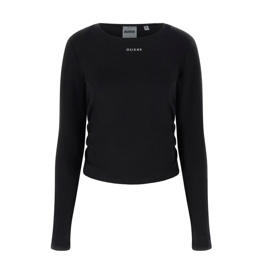 GUESS NAT RIB LS TOP ΜΠΛΟΥΖΑ ΓΥΝΑΙΚΕΙΑ BLACK