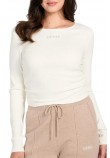 GUESS NAT RIB LS TOP ΜΠΛΟΥΖΑ ΓΥΝΑΙΚΕΙΑ ECRU