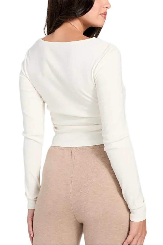 GUESS NAT RIB LS TOP ΜΠΛΟΥΖΑ ΓΥΝΑΙΚΕΙΑ ECRU