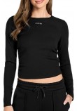 GUESS NAT RIB LS TOP ΜΠΛΟΥΖΑ ΓΥΝΑΙΚΕΙΑ BLACK
