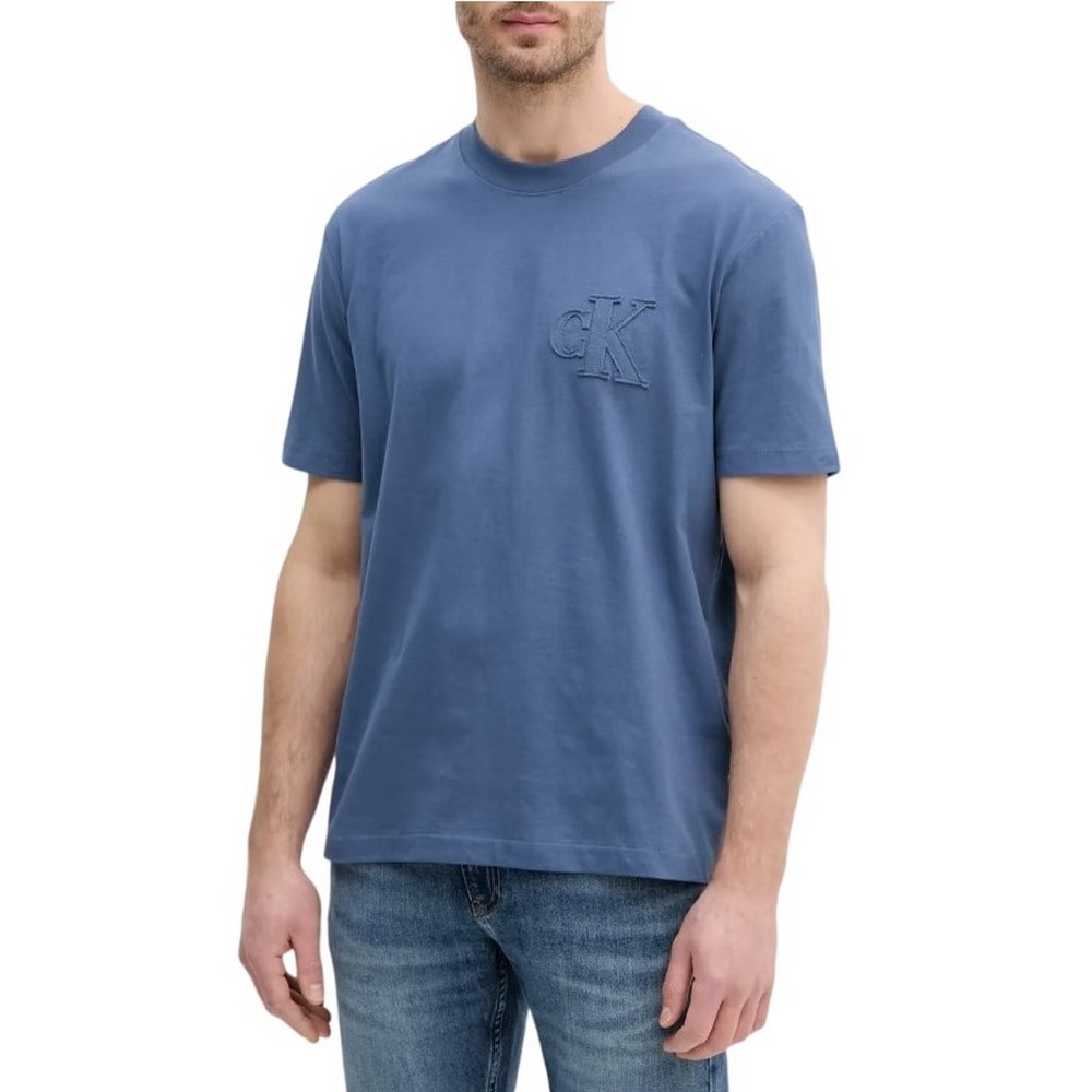 CALVIN KLEIN JEANS  APPLIQUE TEE T-SHIRT ΜΠΛΟΥΖΑ ΑΝΔΡΙΚΗ INDIGO