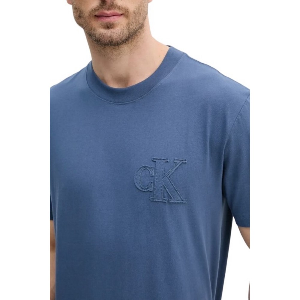 CALVIN KLEIN JEANS  APPLIQUE TEE T-SHIRT ΜΠΛΟΥΖΑ ΑΝΔΡΙΚΗ INDIGO