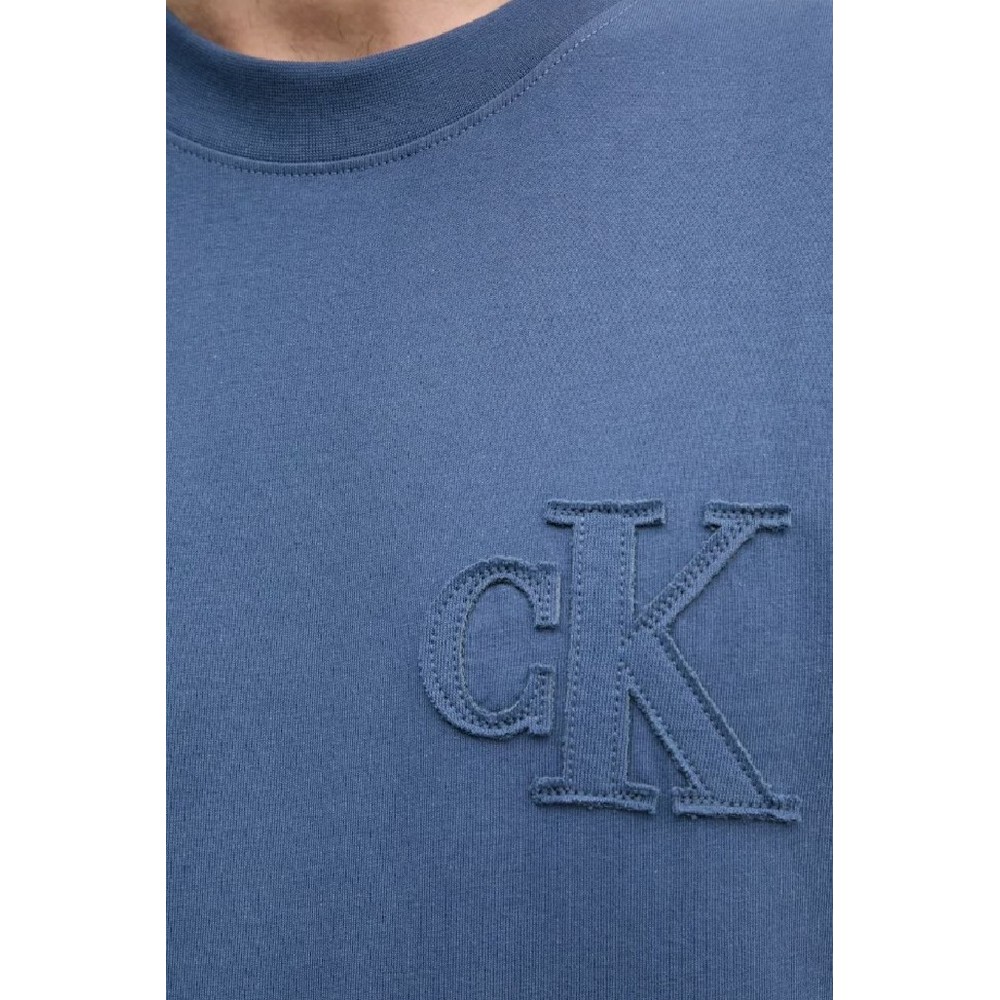 CALVIN KLEIN JEANS  APPLIQUE TEE T-SHIRT ΜΠΛΟΥΖΑ ΑΝΔΡΙΚΗ INDIGO
