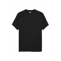 TOMMY JEANS SLIM WAFFLE SCRIPT TEE T-SHIRT ΜΠΛΟΥΖΑ ΑΝΔΡΙΚΗ BLACK