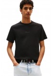TOMMY JEANS SLIM WAFFLE SCRIPT TEE T-SHIRT ΜΠΛΟΥΖΑ ΑΝΔΡΙΚΗ BLACK