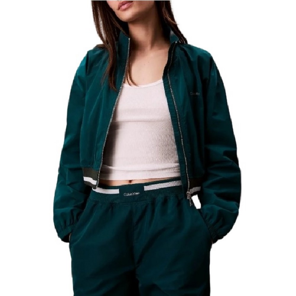 CALVIN KLEIN JEANS WOVEN TRACK JACKET ΜΠΟΥΦΑΝ ΓΥΝΑΙΚΕΙΟ PETROL