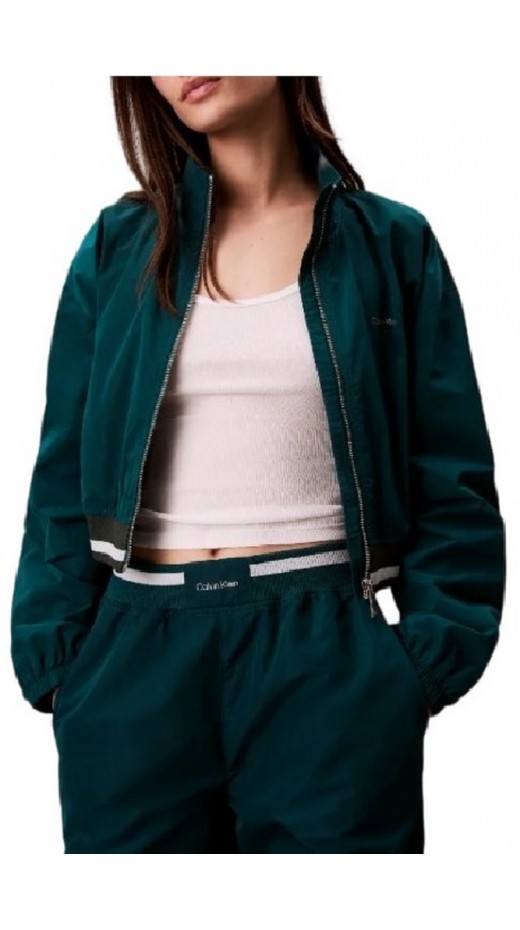 CALVIN KLEIN JEANS WOVEN TRACK JACKET ΜΠΟΥΦΑΝ ΓΥΝΑΙΚΕΙΟ PETROL