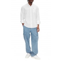 TOMMY JEANS LINEN MIX BAND COLLAR SHIRT ΠΟΥΚΑΜΙΣΟ ΑΝΔΡΙΚΟ ECRU