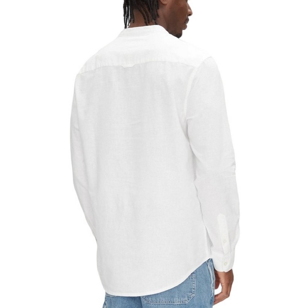 TOMMY JEANS LINEN MIX BAND COLLAR SHIRT ΠΟΥΚΑΜΙΣΟ ΑΝΔΡΙΚΟ ECRU
