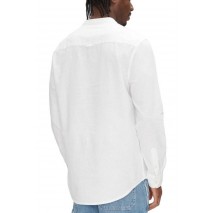 TOMMY JEANS LINEN MIX BAND COLLAR SHIRT ΠΟΥΚΑΜΙΣΟ ΑΝΔΡΙΚΟ ECRU