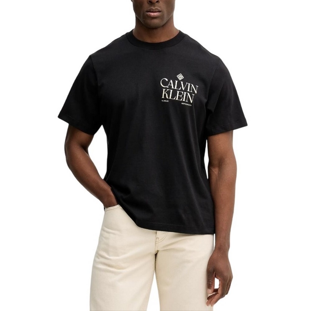 CALVIN KLEIN JEANS 20S CALVIN ROSES GRAPHIC TEE T-SHIRT ΜΠΛΟΥΖΑ ΑΝΔΡΙΚΗ BLACK