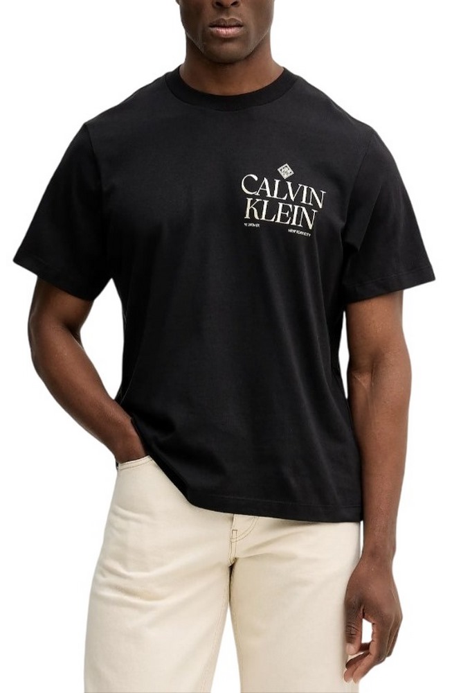 CALVIN KLEIN JEANS 20S CALVIN ROSES GRAPHIC TEE T-SHIRT ΜΠΛΟΥΖΑ ΑΝΔΡΙΚΗ BLACK