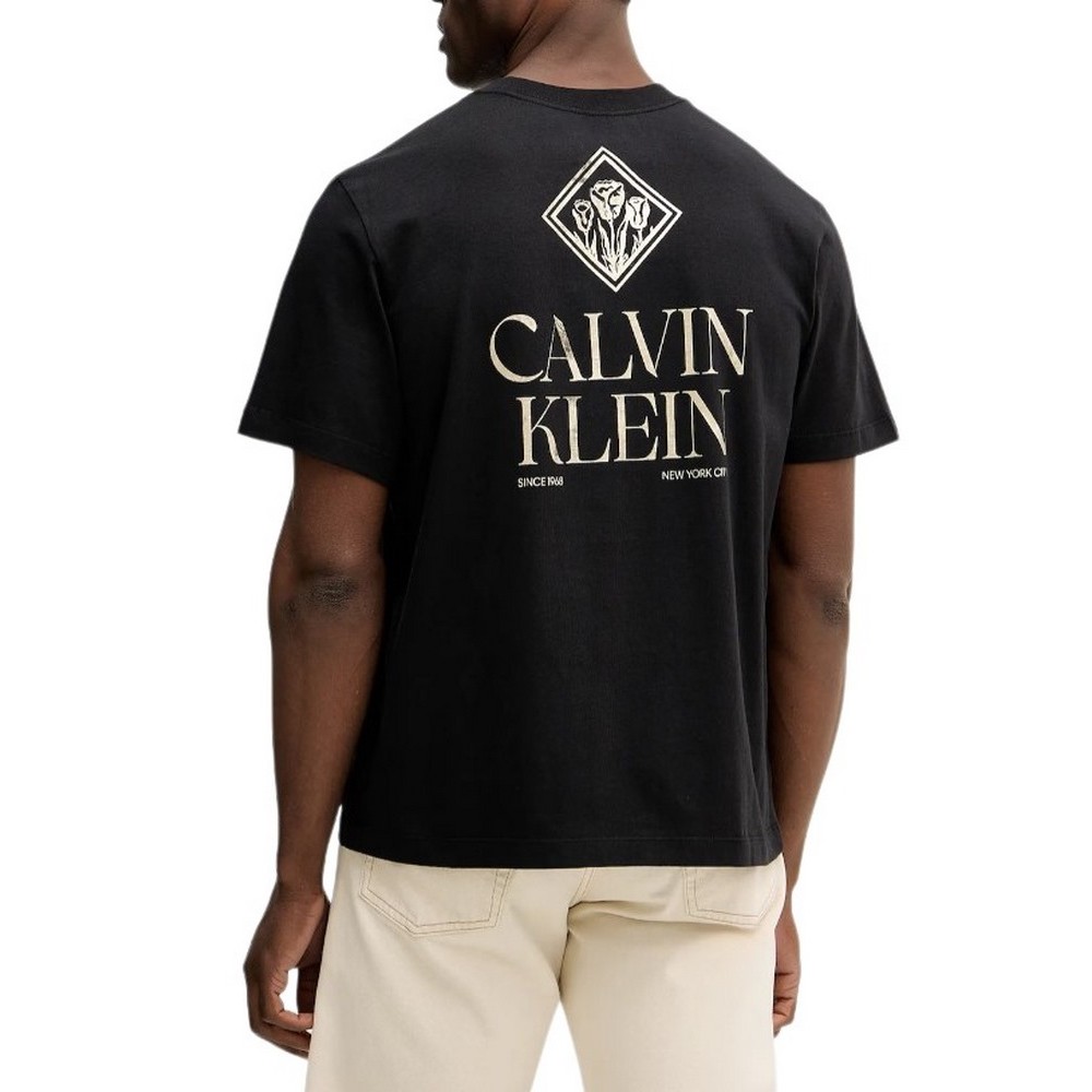 CALVIN KLEIN JEANS 20S CALVIN ROSES GRAPHIC TEE T-SHIRT ΜΠΛΟΥΖΑ ΑΝΔΡΙΚΗ BLACK