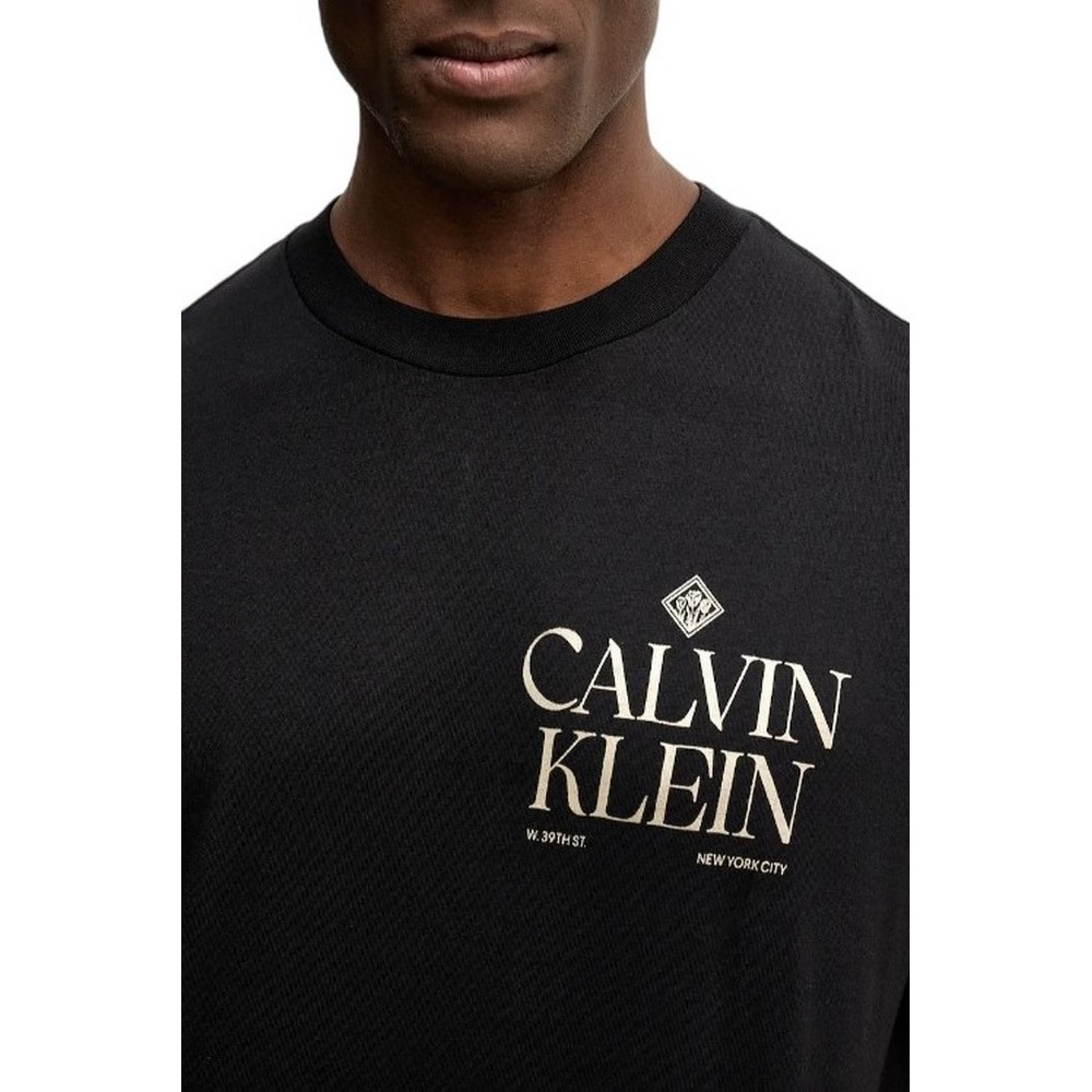 CALVIN KLEIN JEANS 20S CALVIN ROSES GRAPHIC TEE T-SHIRT ΜΠΛΟΥΖΑ ΑΝΔΡΙΚΗ BLACK