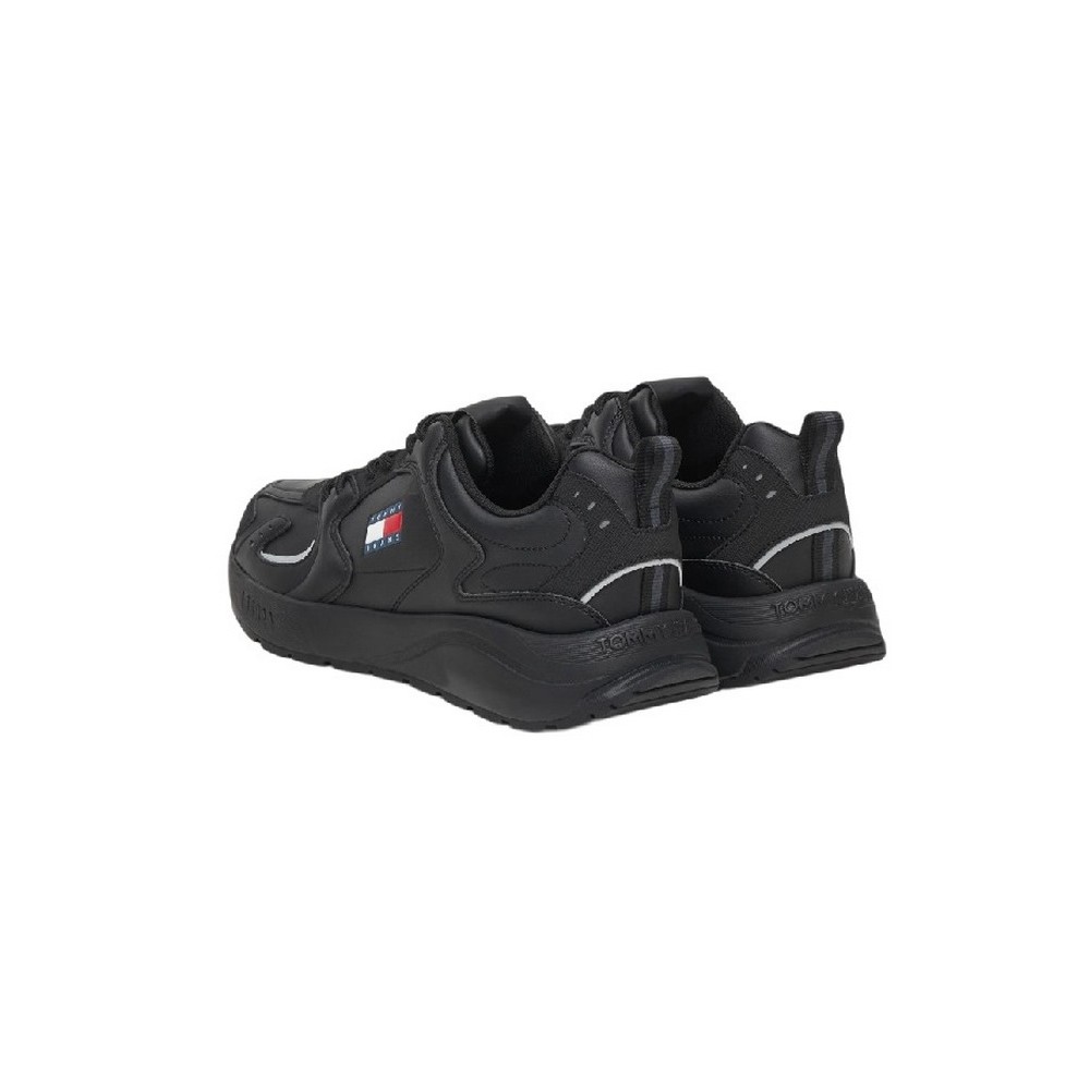 TOMMY JEANS RUNNER LEATHER ΠΑΠΟΥΤΣΙ ΑΝΔΡΙΚΟ BLACK