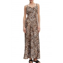 GUESS ADLE LACE NECKLINE LONG DRESS ΦΟΡΕΜΑ ΓΥΝΑΙΚΕΙΟ ANIMAL PRINT