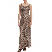 GUESS ADLE LACE NECKLINE LONG DRESS ΦΟΡΕΜΑ ΓΥΝΑΙΚΕΙΟ ANIMAL PRINT