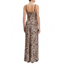 GUESS ADLE LACE NECKLINE LONG DRESS ΦΟΡΕΜΑ ΓΥΝΑΙΚΕΙΟ ANIMAL PRINT
