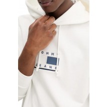TOMMY JEANS REG POP CLR FLAG HOODIE EXT ΦΟΥΤΕΡ ΜΠΛΟΥΖΑ ΑΝΔΡΙΚΗ OFF WHITE