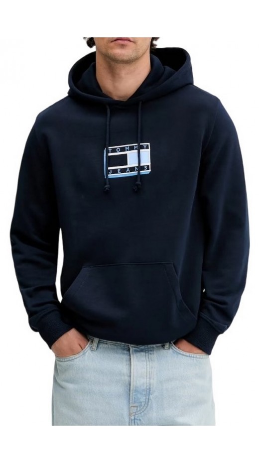 TOMMY JEANS REG POP CLR FLAG HOODIE EXT ΦΟΥΤΕΡ ΜΠΛΟΥΖΑ ΑΝΔΡΙΚΗ NAVY