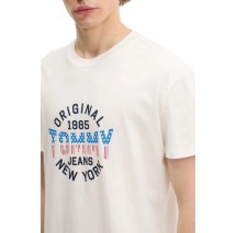 TOMMY JEANS REG USA CIRCLE GRAPH SS TE T-SHIRT ΜΠΛΟΥΖΑ ΑΝΔΡΙΚΗ WHITE