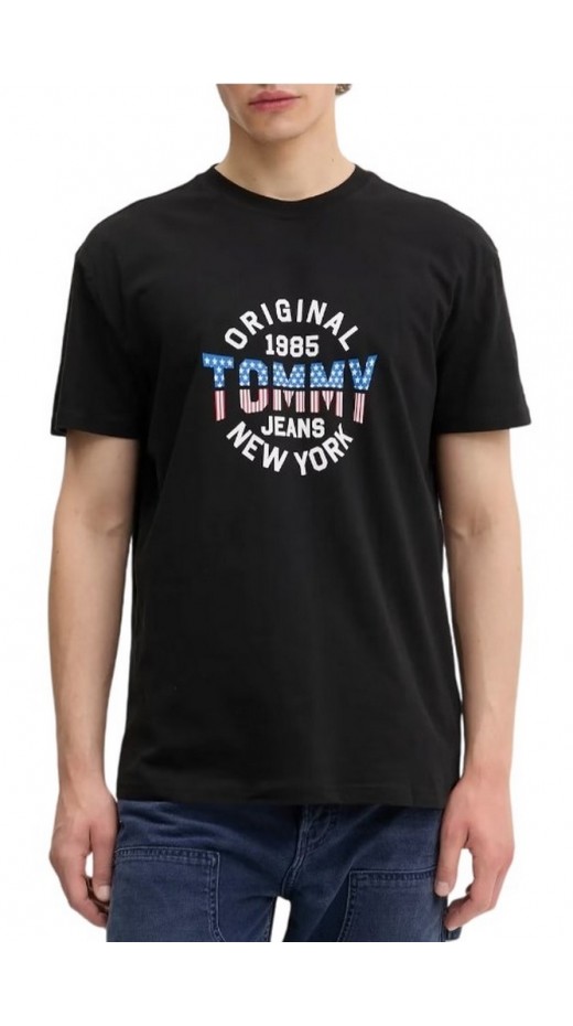 TOMMY JEANS REG USA CIRCLE GRAPH SS TE T-SHIRT ΜΠΛΟΥΖΑ ΑΝΔΡΙΚΗ BLACK