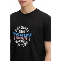TOMMY JEANS REG USA CIRCLE GRAPH SS TE T-SHIRT ΜΠΛΟΥΖΑ ΑΝΔΡΙΚΗ BLACK