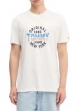 TOMMY JEANS REG USA CIRCLE GRAPH SS TE T-SHIRT ΜΠΛΟΥΖΑ ΑΝΔΡΙΚΗ WHITE