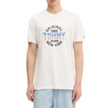TOMMY JEANS REG USA CIRCLE GRAPH SS TE T-SHIRT ΜΠΛΟΥΖΑ ΑΝΔΡΙΚΗ WHITE