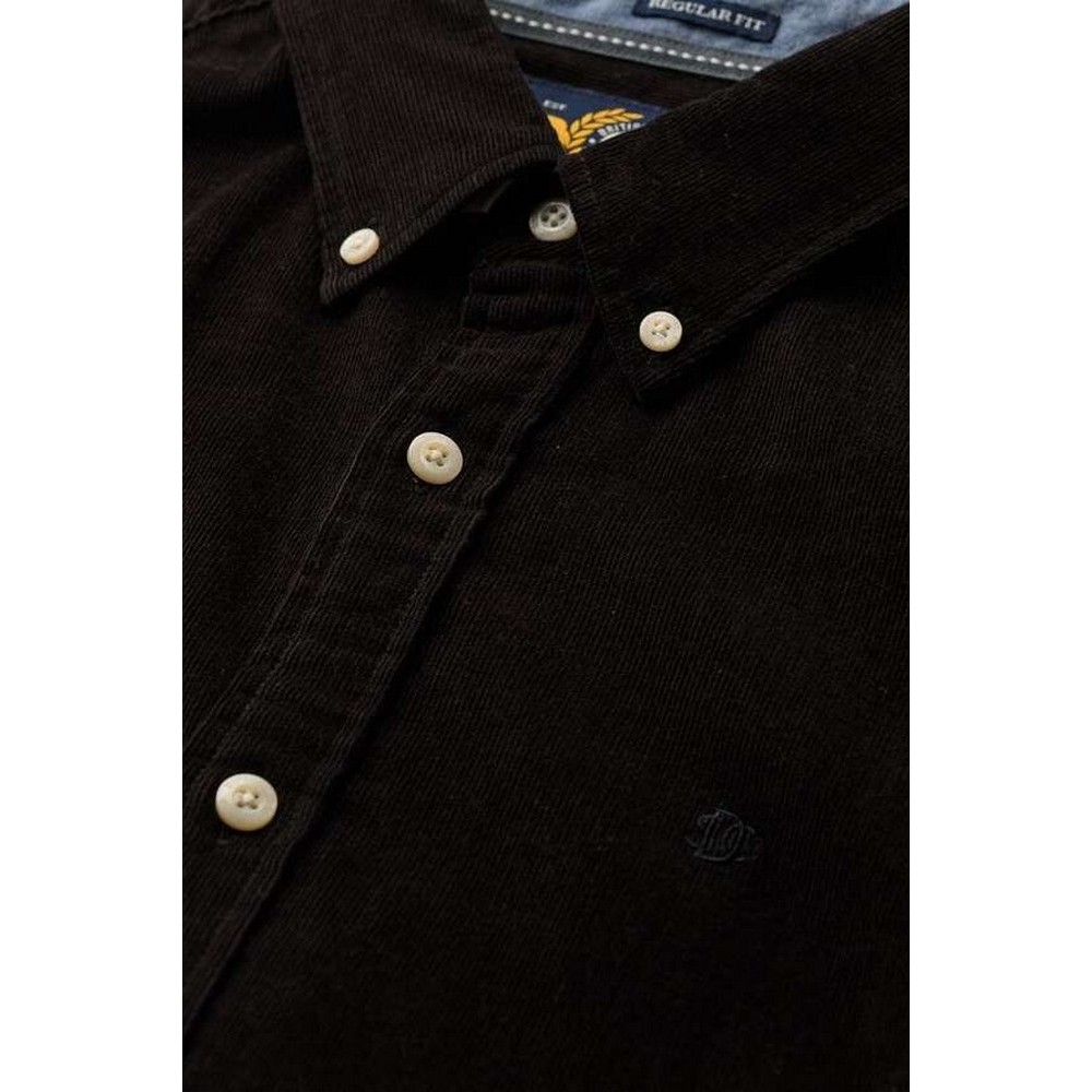 SUPERDRY D3 STUD CLASSIC NEEDLE CORD SHIRT ΠΟΥΚΑΜΙΣΟ ΑΝΔΡΙΚΟ BLACK