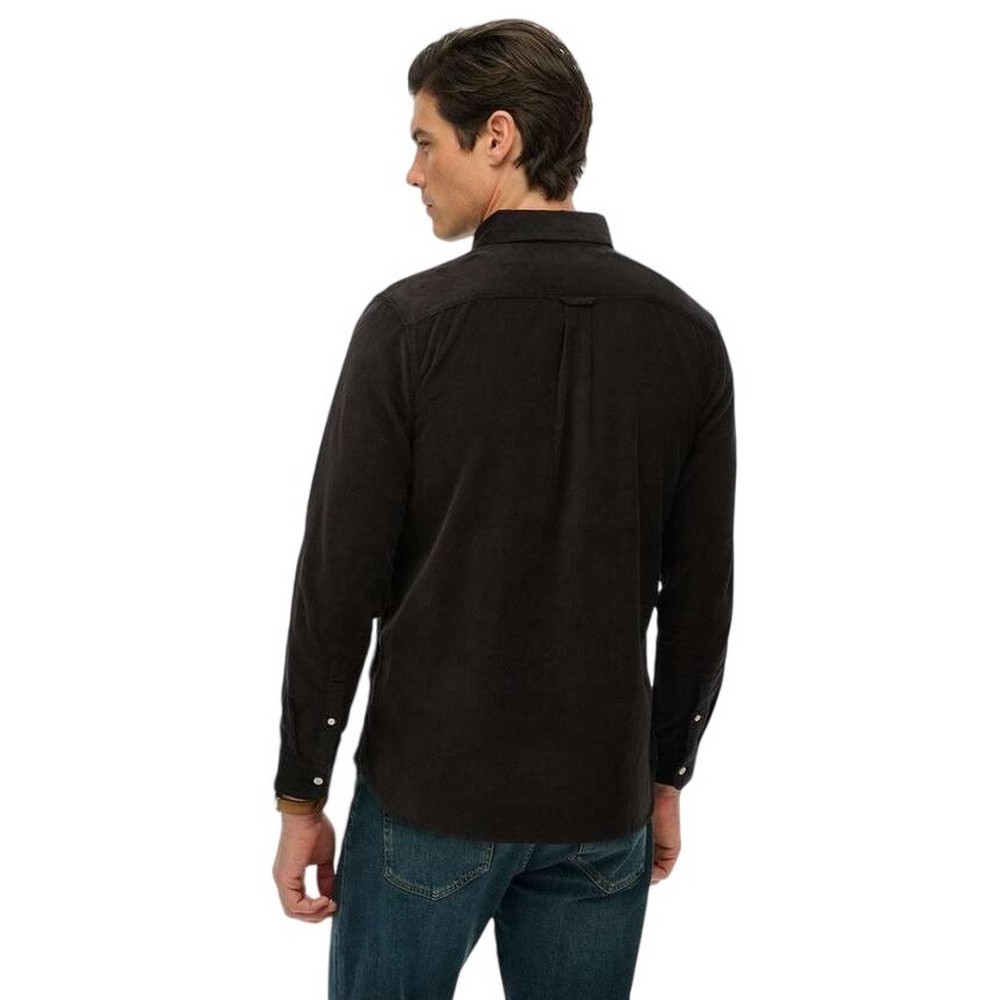 SUPERDRY D3 STUD CLASSIC NEEDLE CORD SHIRT ΠΟΥΚΑΜΙΣΟ ΑΝΔΡΙΚΟ BLACK