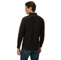 SUPERDRY D3 STUD CLASSIC NEEDLE CORD SHIRT ΠΟΥΚΑΜΙΣΟ ΑΝΔΡΙΚΟ BLACK