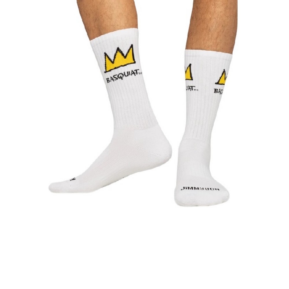 JIMMY LION ATHLETIC BASQUIAT CROWN SOCKS UNISEX ΚΑΛΤΣΕΣ WHITE