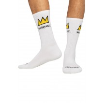 JIMMY LION ATHLETIC BASQUIAT CROWN SOCKS UNISEX ΚΑΛΤΣΕΣ WHITE
