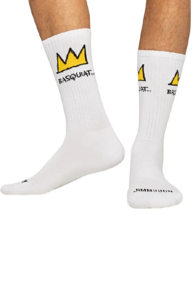 JIMMY LION ATHLETIC BASQUIAT CROWN SOCKS UNISEX ΚΑΛΤΣΕΣ WHITE