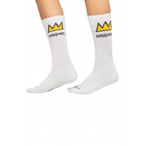 JIMMY LION ATHLETIC BASQUIAT CROWN SOCKS UNISEX ΚΑΛΤΣΕΣ WHITE