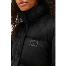 TOMMY JEANS QUILTED VELVET PUFFER JACKET ΜΠΟΥΦΑΝ ΓΥΝΑΙΚΕΙΟ BLACK