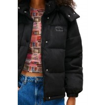 TOMMY JEANS QUILTED VELVET PUFFER JACKET ΜΠΟΥΦΑΝ ΓΥΝΑΙΚΕΙΟ BLACK