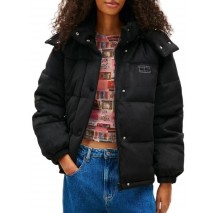 TOMMY JEANS QUILTED VELVET PUFFER JACKET ΜΠΟΥΦΑΝ ΓΥΝΑΙΚΕΙΟ BLACK