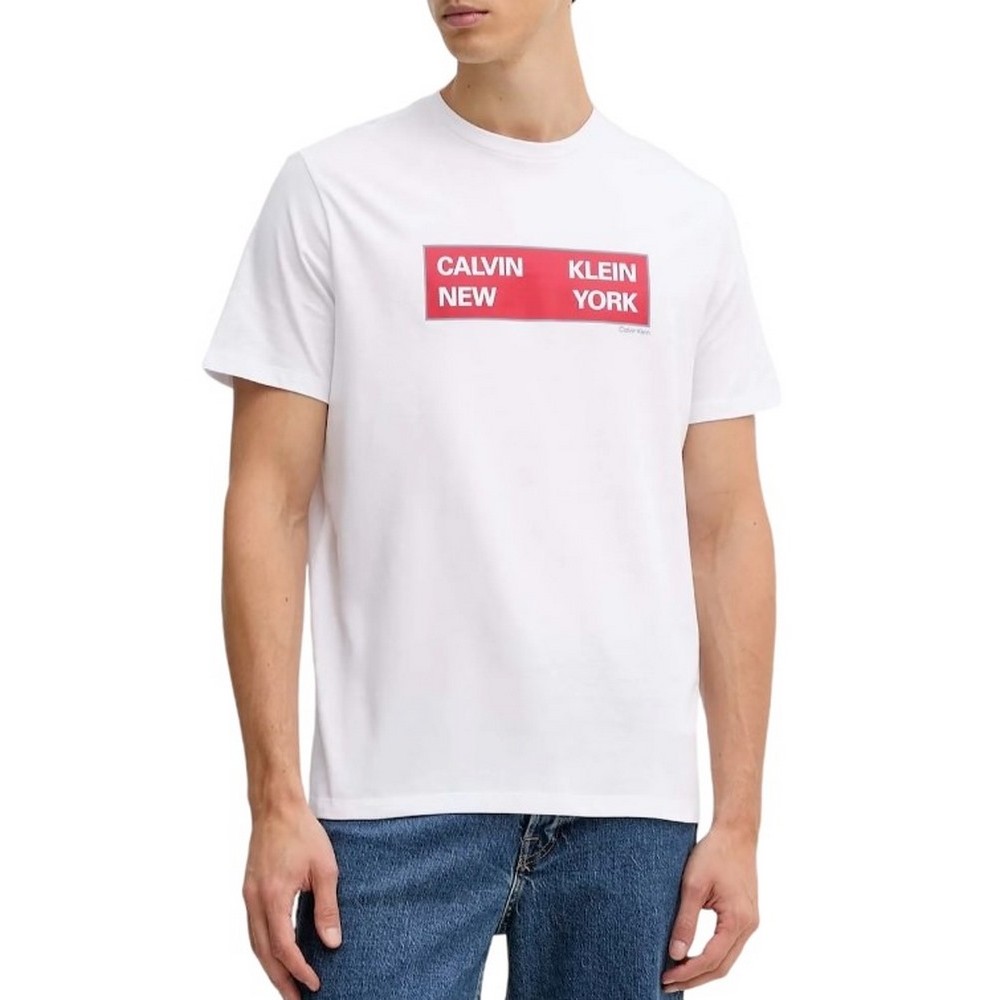 CALVIN KLEIN JEANS 30S EU CKNY BOX GRAPHIC TEE T-SHIRT ΜΠΛΟΥΖΑ ΑΝΔΡΙΚΗ WHITE