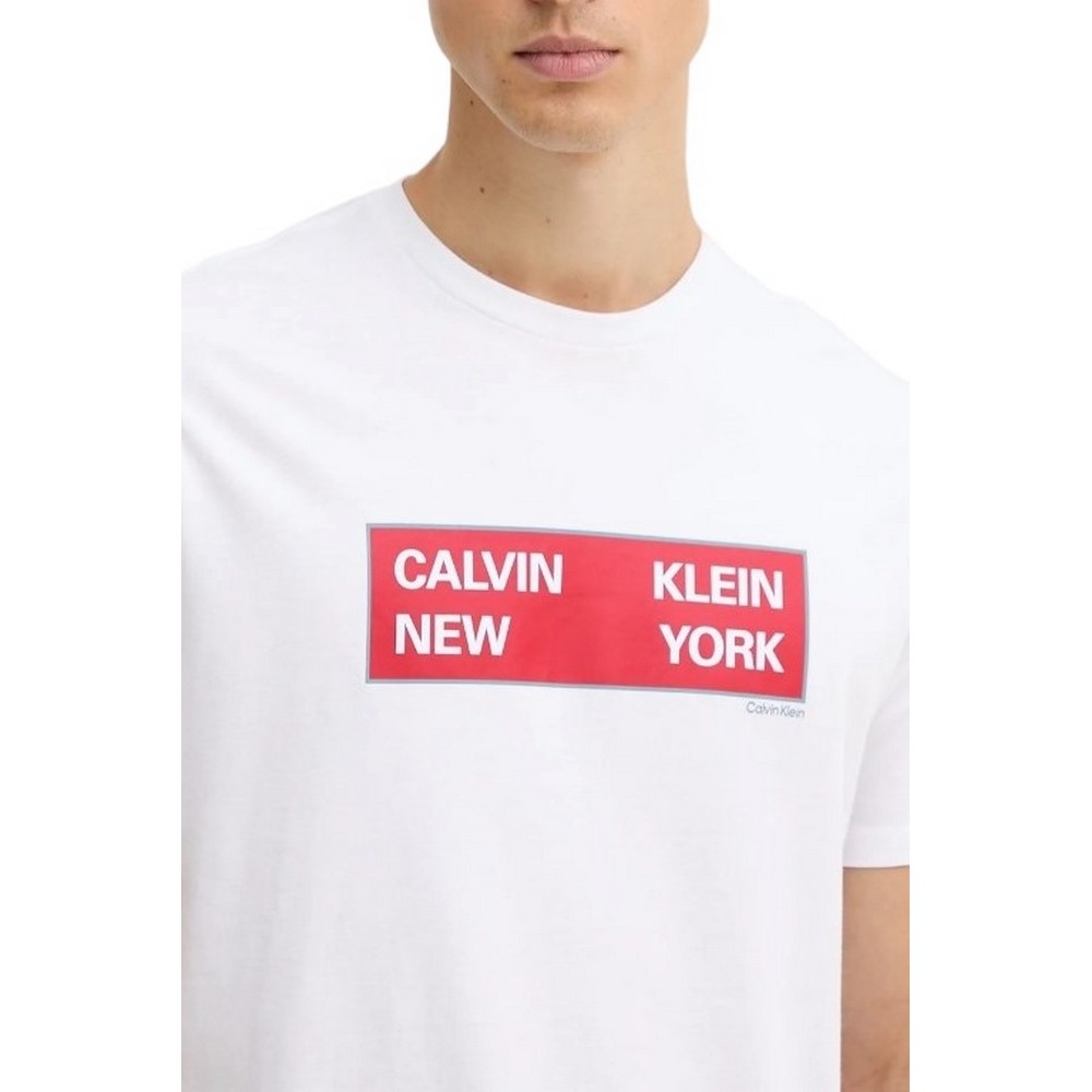 CALVIN KLEIN JEANS 30S EU CKNY BOX GRAPHIC TEE T-SHIRT ΜΠΛΟΥΖΑ ΑΝΔΡΙΚΗ WHITE