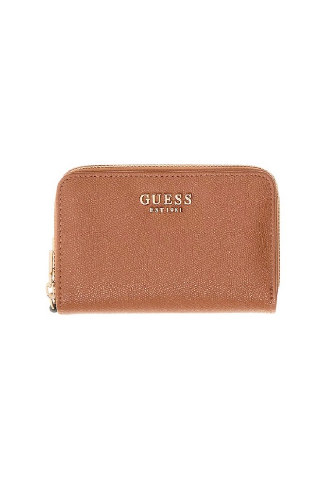 GUESS AMORETTE SLG MED DOUBLE ZIP ΠΟΡΤΟΦΟΛΙ ΓΥΝΑΙΚΕΙΟ COGNAC