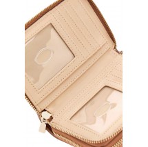 GUESS AMORETTE SLG MED DOUBLE ZIP ΠΟΡΤΟΦΟΛΙ ΓΥΝΑΙΚΕΙΟ COGNAC
