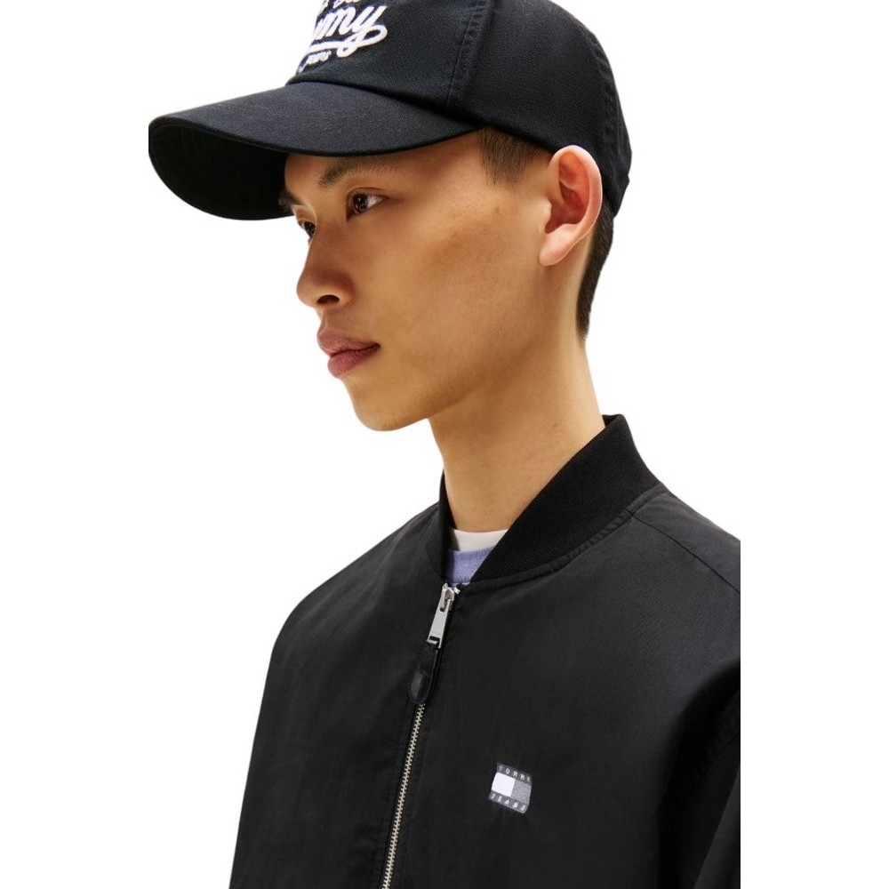 TOMMY JEANS COTTON BOMBER JACKET ΜΠΟΥΦΑΝ ΑΝΔΡΙΚΟ BLACK