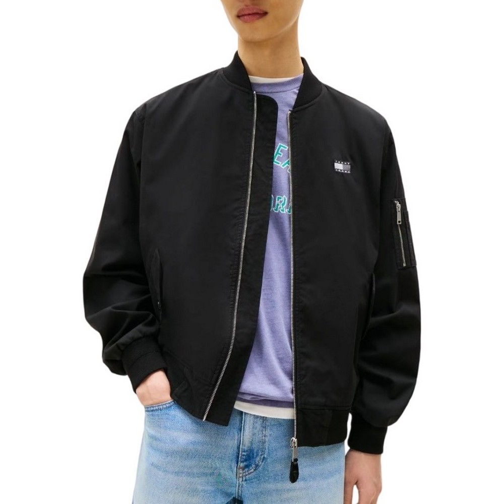 TOMMY JEANS COTTON BOMBER JACKET ΜΠΟΥΦΑΝ ΑΝΔΡΙΚΟ BLACK
