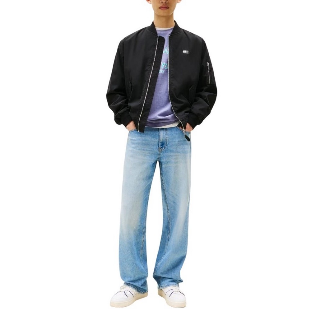 TOMMY JEANS COTTON BOMBER JACKET ΜΠΟΥΦΑΝ ΑΝΔΡΙΚΟ BLACK