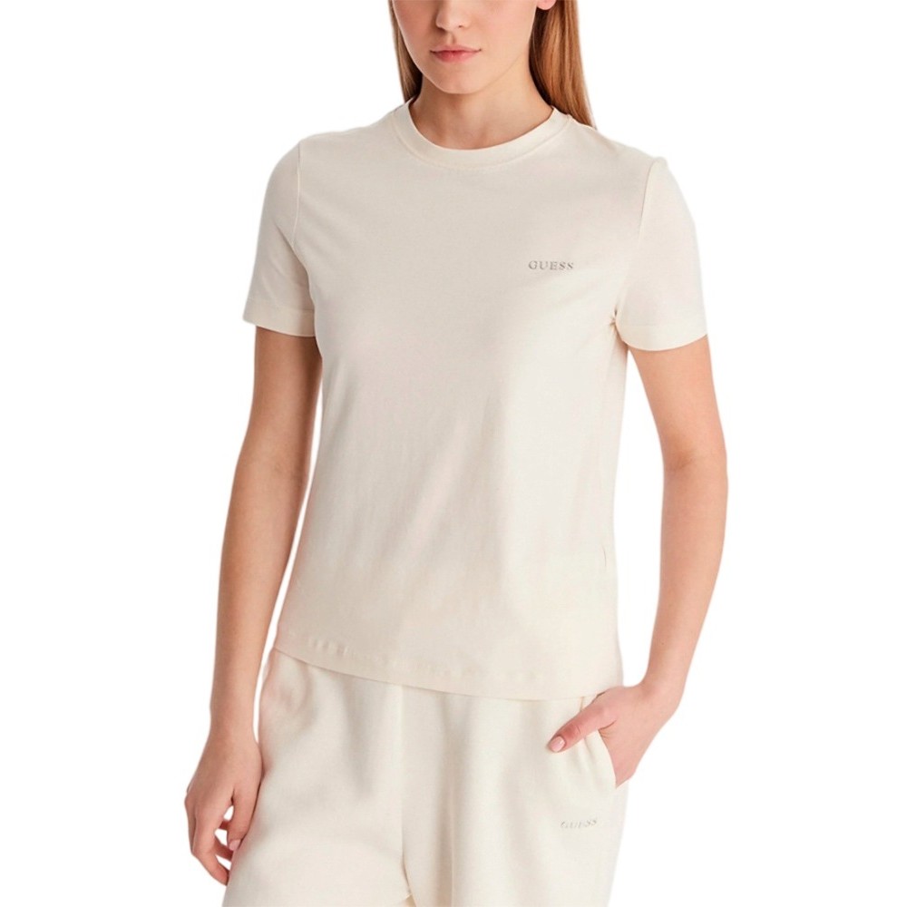 GUESS TRACEY CN T-SHIRT ΜΠΛΟΥΖΑ ΓΥΝΑΙΚΕΙΑ ECRU