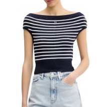 TOMMY JEANS OFF SHOULDER STRIPE SWEATER ΤΟΠ ΓΥΝΑΙΚΕΙΟ NAVY