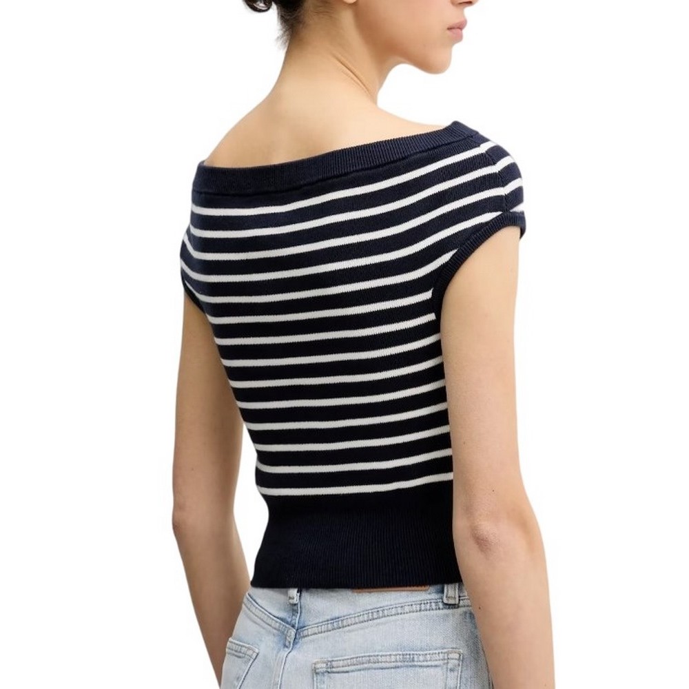 TOMMY JEANS OFF SHOULDER STRIPE SWEATER ΤΟΠ ΓΥΝΑΙΚΕΙΟ NAVY