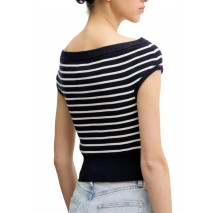 TOMMY JEANS OFF SHOULDER STRIPE SWEATER ΤΟΠ ΓΥΝΑΙΚΕΙΟ NAVY